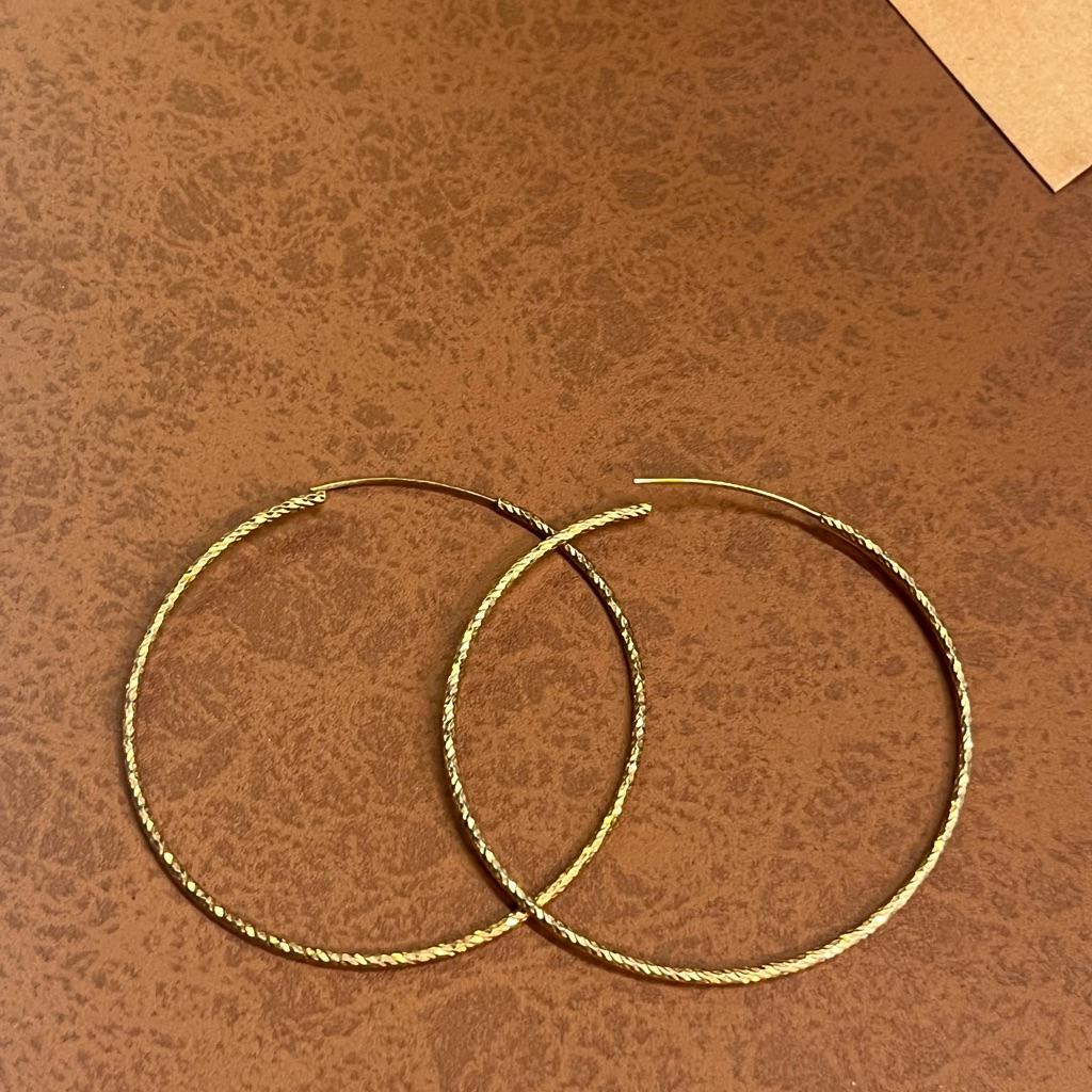 925 Italy Dyadema Gold Tone Hoops